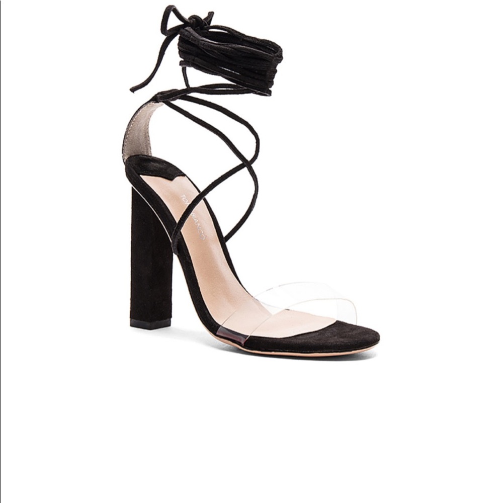 Tony Bianco Kendall Heel in Clear & Black - Picture 1 of 9